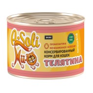 A-Soli Mii-o д/кошек ж/б 325гр Телятина профилактика МКБ 1*30