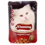Chammy д/кошек с говядиной в соусе 85гр пауч