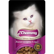Chammy д/кошек мясное ассорти в соусе 85гр пауч