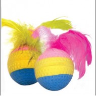 Триол игрушка д/кошек "Мяч радужный трехцветный" 4см 22131021