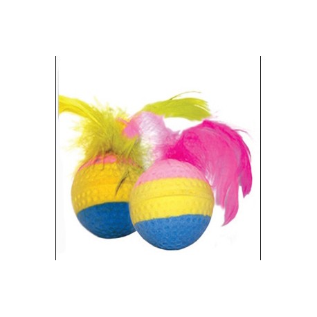 Триол игрушка д/кошек "Мяч радужный трехцветный" 4см 22131021
