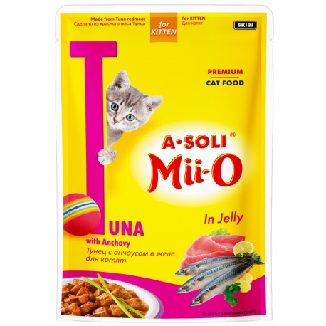 A-Soli Mii-oд/котят Тунец в желе 80гр пауч