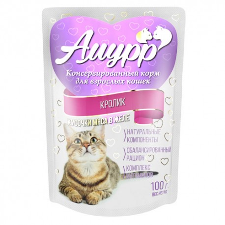 Амурр 100гр желе Кролик д/кошек 1/24