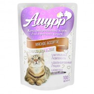 Амурр 100гр желе Мясное ассорти д/кошек 1/24