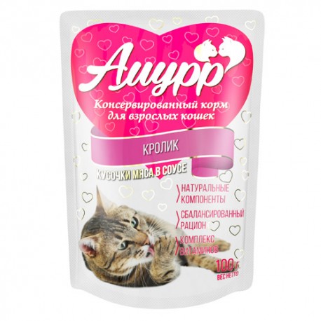 Амурр 100гр соус Кролик д/кошек 1/24