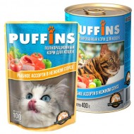 Puffins picnic 85гр соус Рыбное ассорти д/кошек 1/26