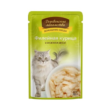Филейная курица в нежном желе пауч 70гр Деревенские лакомства (74500615)