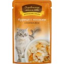 Курица с лососем в нежном желе пауч 70гр Деревенские лакомства (74500639)