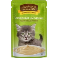 д/котят Отборный цыпленок паштет пауч 70гр Деревенские лакомства (74500653)