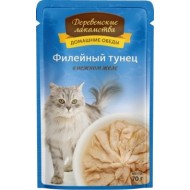 Филейный тунец в нежном желе пауч 70гр Деревенские лакомства (74500578)