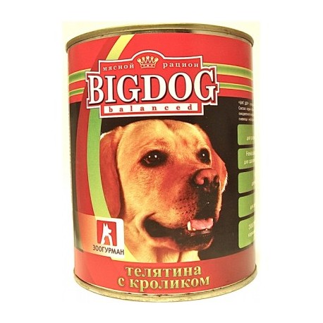 BIG DOG Телятина с кроликом 850 гр ж/б