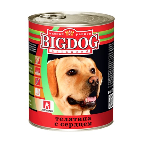 BIG DOG Телятина с сердцем 850 гр ж/б