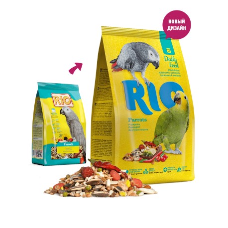 RIO корм для крупных попугаев 1кг 1/4шт