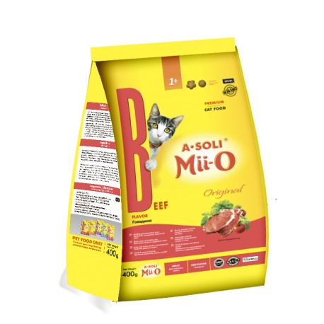 A-Soli Mii-o д/кошек Говядина "Оригинал" 0,4кг