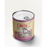 A-Soli Dog Adult д/собак ж/б 840гр "Мясное ассорти" фарш в желе 1*8