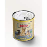 A-Soli Dog д/собак ж/б 840гр "Курица" кусочки в соусе 1*8