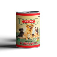 A-Soli Dog д/собак ж/б 410гр "Говядина" кусочки мяса в желе 1*15