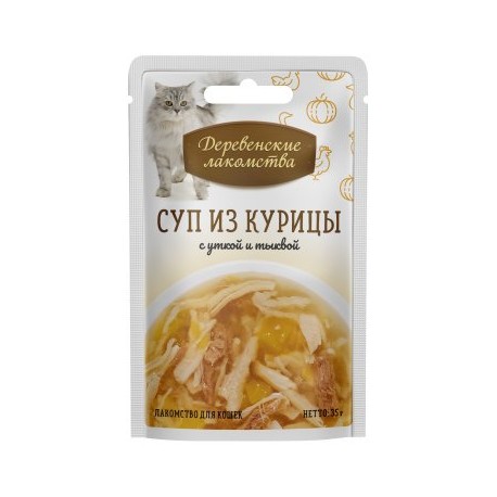 конс. Суп из курицы с уткой и тыквой пауч 35гр Деревенские лакомства (арт 74501230)