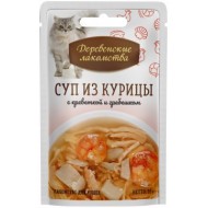 конс. Суп из курицы с креветкой и гребешком пауч 35гр Деревенские лакомства (арт 74501223)