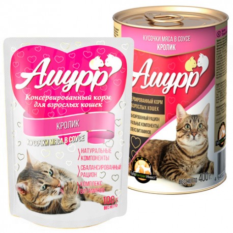 Амурр 400гр желе Кролик ж/б д/кошек