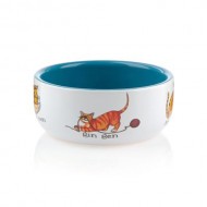 Beeztees Миска д/кошек фарфоровая "Играющие кошки" 325мл*11,5см 651092