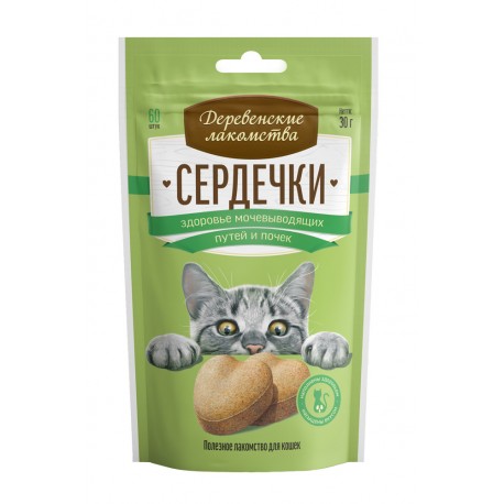 ДЛ Сердечки д/кошек здоровье мочевыводящих путей и почек 30гр (76050762)