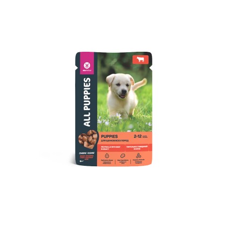 ALL PUPPIES конс. д/щенков тефтельки с говядиной соус пауч 85г