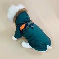 Парка "Nice dog" мех зеленый, S