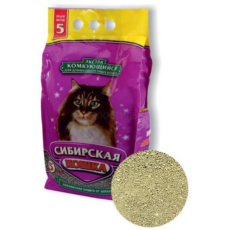 Сибирская кошка напол. Экстра д/длиннош. (комкующ) 5 л 1/4шт