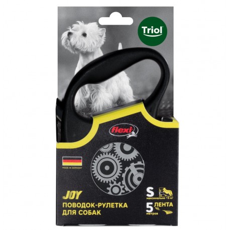 Поводок-рулетка Joy Motor S 5м/15кг лента Триол 11101013
