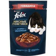 Влажный корм Felix Мясные ломтики, говядина, 75 г