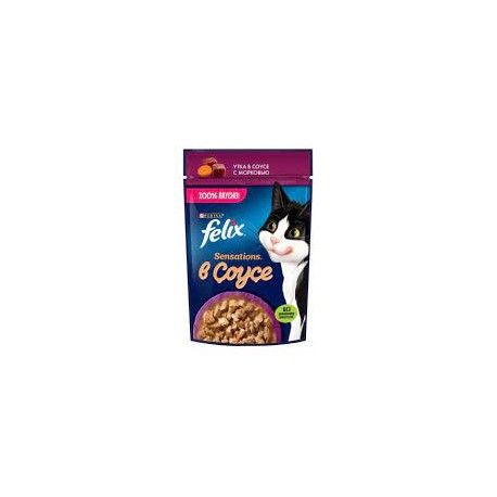 Влажный корм Felix Sensations для кошек, утка/морковь в соусе, пауч, 75 г