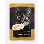 Тasty д/кошек 85г с кроликом И ПЕЧЕНЬЮ  в желе пауч 1/28