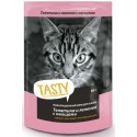 Тasty д/кошек 85г с телятиной, ягненком и овощами в желе, пауч 1/28