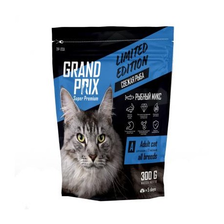 GRAND PRIX 6 MIX FISH корм д/кошек 300г