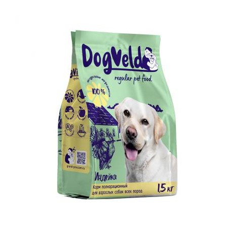 DogVeld Adult сухой корм д/собак с индейкой 1,5кг