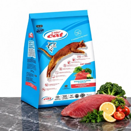 A-Soli Cat д/кошек Океаническая рыба с овощами 0,4кг *45