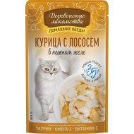 Курица с лососем в нежном желе пауч 70гр Деревенские лакомства (74500639)