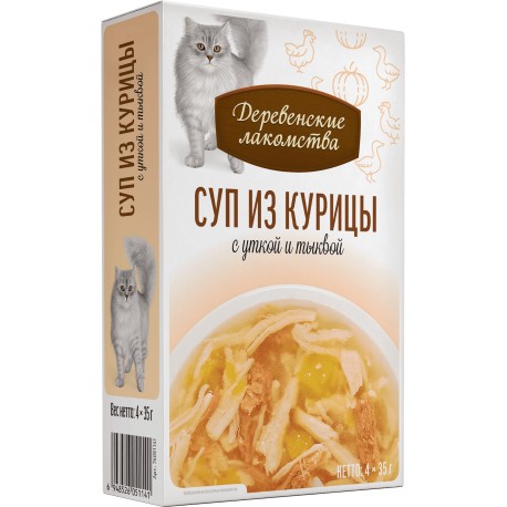 конс. Суп из курицы с уткой и тыквой пауч 35гр Деревенские лакомства (арт 74501230)