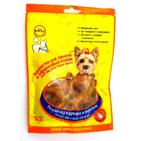A-Soli для мини-пород роллы из курицы и трески 75гр